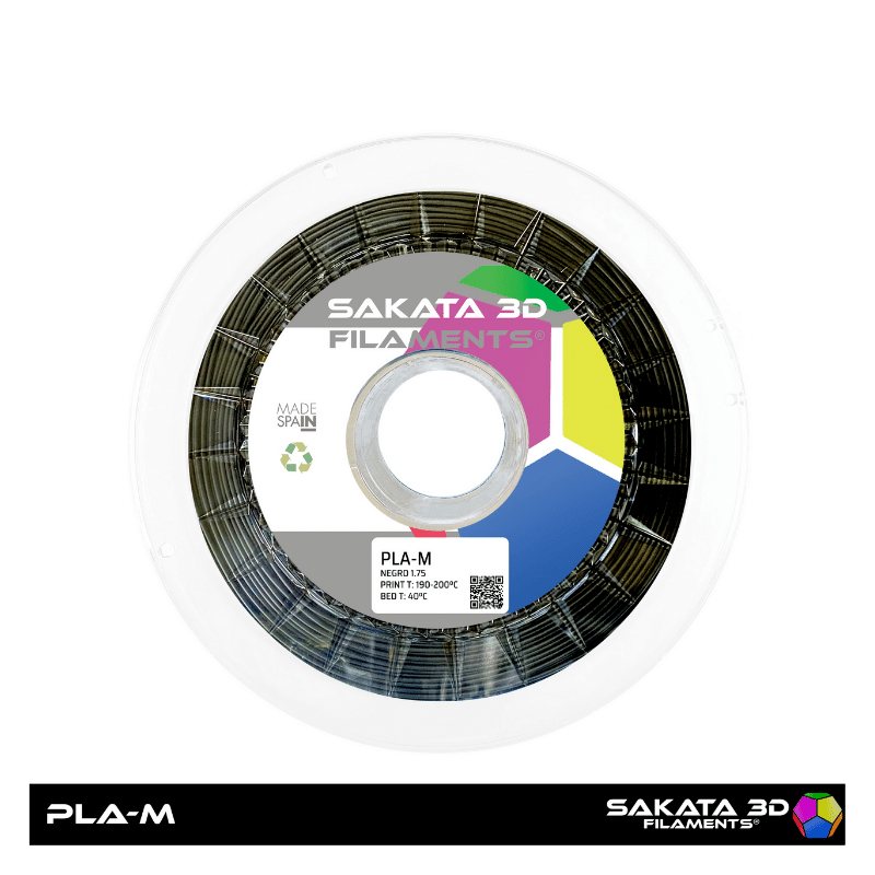 PLA Mate Sakata 850 Black Filamento 3D 1.75 mm. 1Kg.