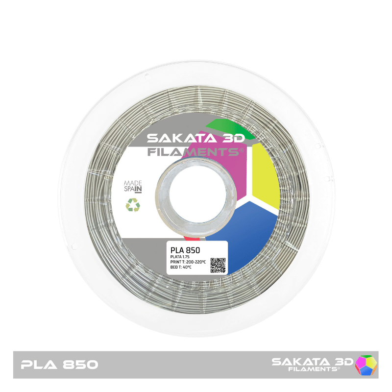 PLA Sakata 850 Silver. Filamento 3D 1.75 mm. 1Kg.