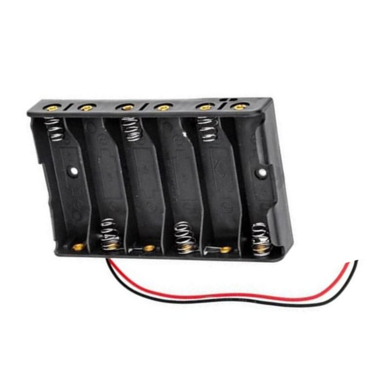 Base de baterías, 6 pilas, modelo AA, sin conector