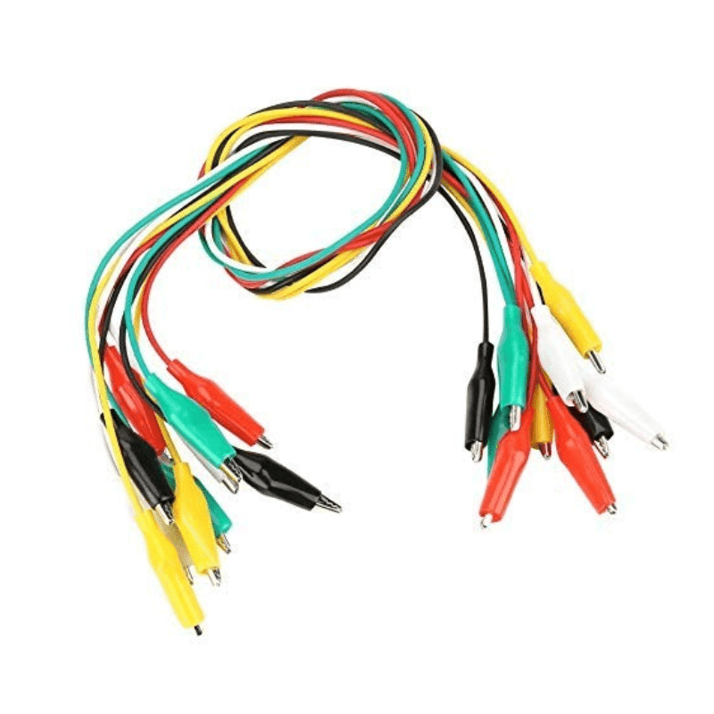 Pack 10 cables con pinzas cocodrilo (50 cm)